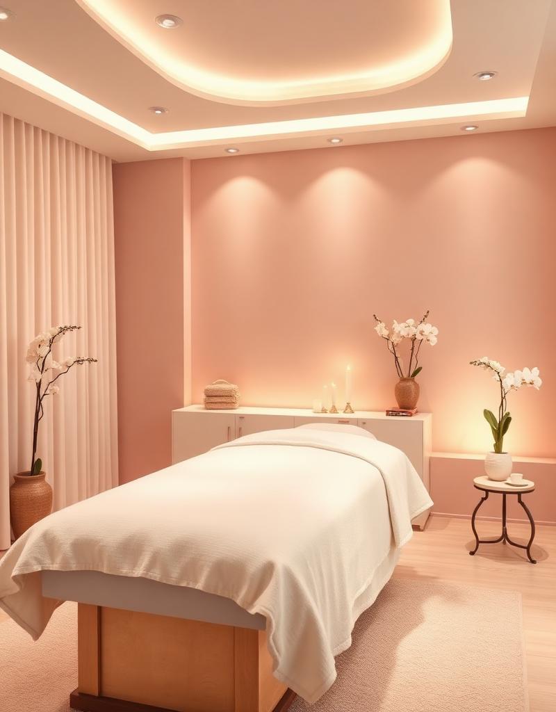 Intérieur élégant du centre esthétique Bloom Wellness Center à Témara